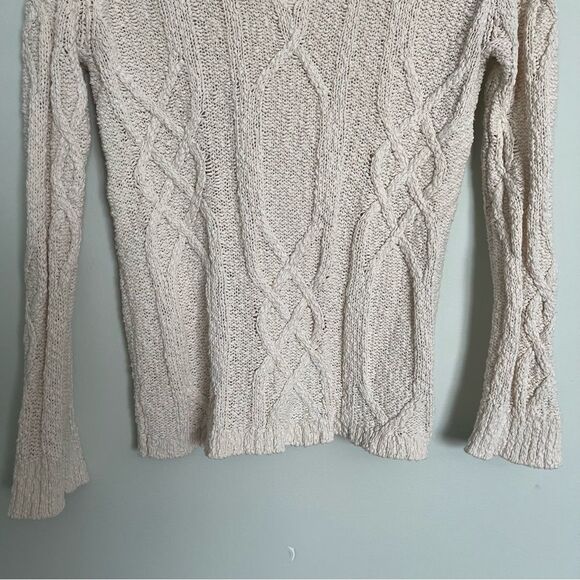 J. Crew Knit Cotton Hooded Pullover Sweater Size Small. Cream colored - Picture 3 of 8